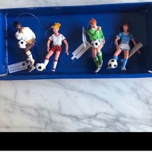 Department 56 set up for soccer ornaments
